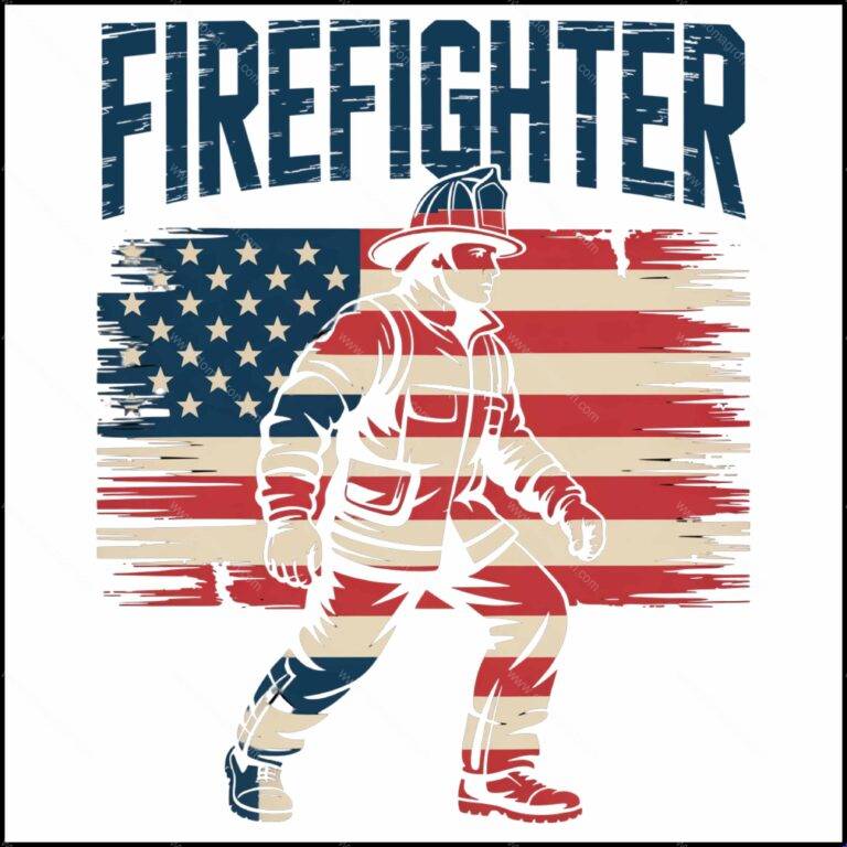 Patriotic Firefighter Direct to Film (DTF) Heat Transfer F-1490