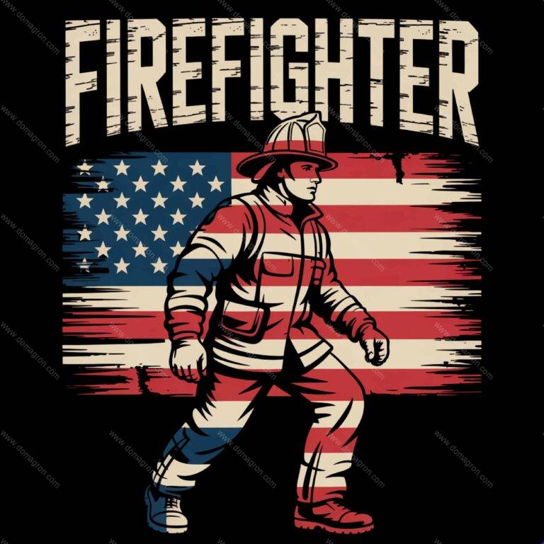 Patriotic Firefighter Direct to Film (DTF) Heat Transfer F-1490