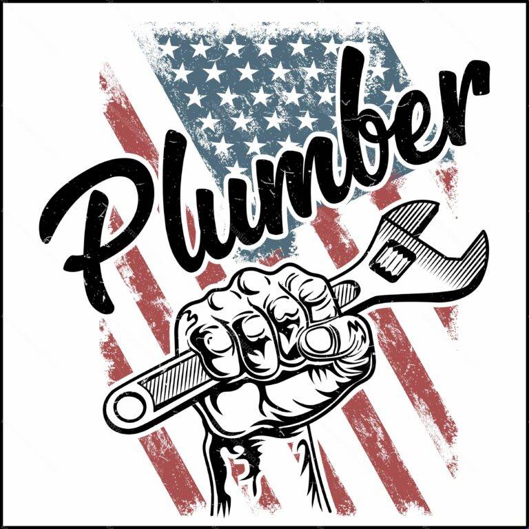 Plumber American Flag Direct to Film (DTF) Heat Transfer F-1478