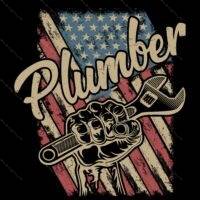 Plumber American Flag Direct to Film (DTF) Heat Transfer F-1478
