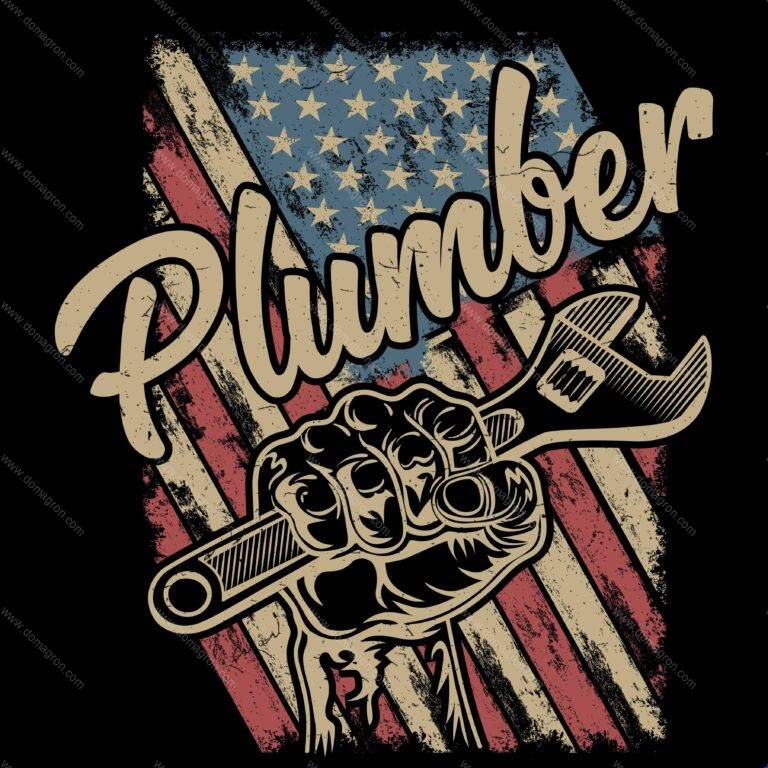 Plumber American Flag Direct to Film (DTF) Heat Transfer F-1478