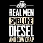 Real Men Smell Like Diesel And Cow Crap Direct to Film (DTF) Heat Transfer F-1488