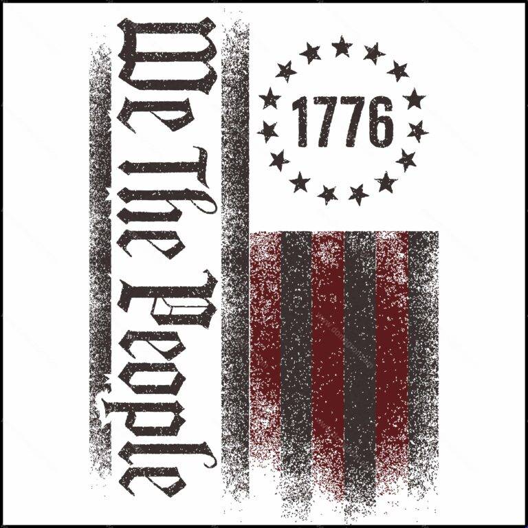 1776 We The People Flag Direct to Film (DTF) Heat Transfer U-1489