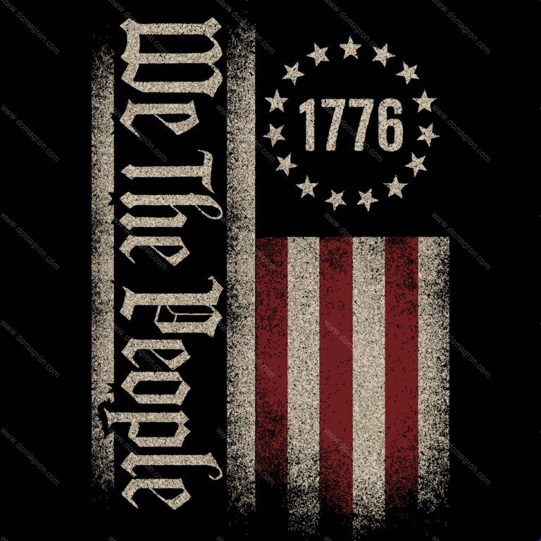 1776 We The People Flag Direct to Film (DTF) Heat Transfer U-1489
