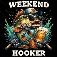 Weekend Hooker Fishing Direct to Film (DTF) Heat Transfer F-1530