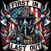 First In Last Out Firefighter Metal Photo F-1491