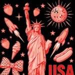 Statue Of Liberty USA Patriotic Metal Photo U-1501