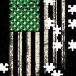 Shamrock American Flag St. Patrick's Day Jigsaw Puzzle H-1485