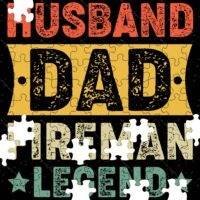 Husband Dad Fireman Legend Jigsaw Puzzle F-1492