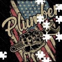 Plumber American Flag Jigsaw Puzzle F-1478