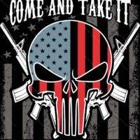 2A Come And Take It Skull Metal Photo N-1542