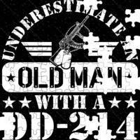 Underestimate An Old Man With A DD-214  Jigsaw Puzzle M-1549