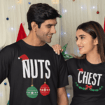 Christmas Couples Chest Nuts Direct to Film (DTF) Heat Transfer H-1579/H1580