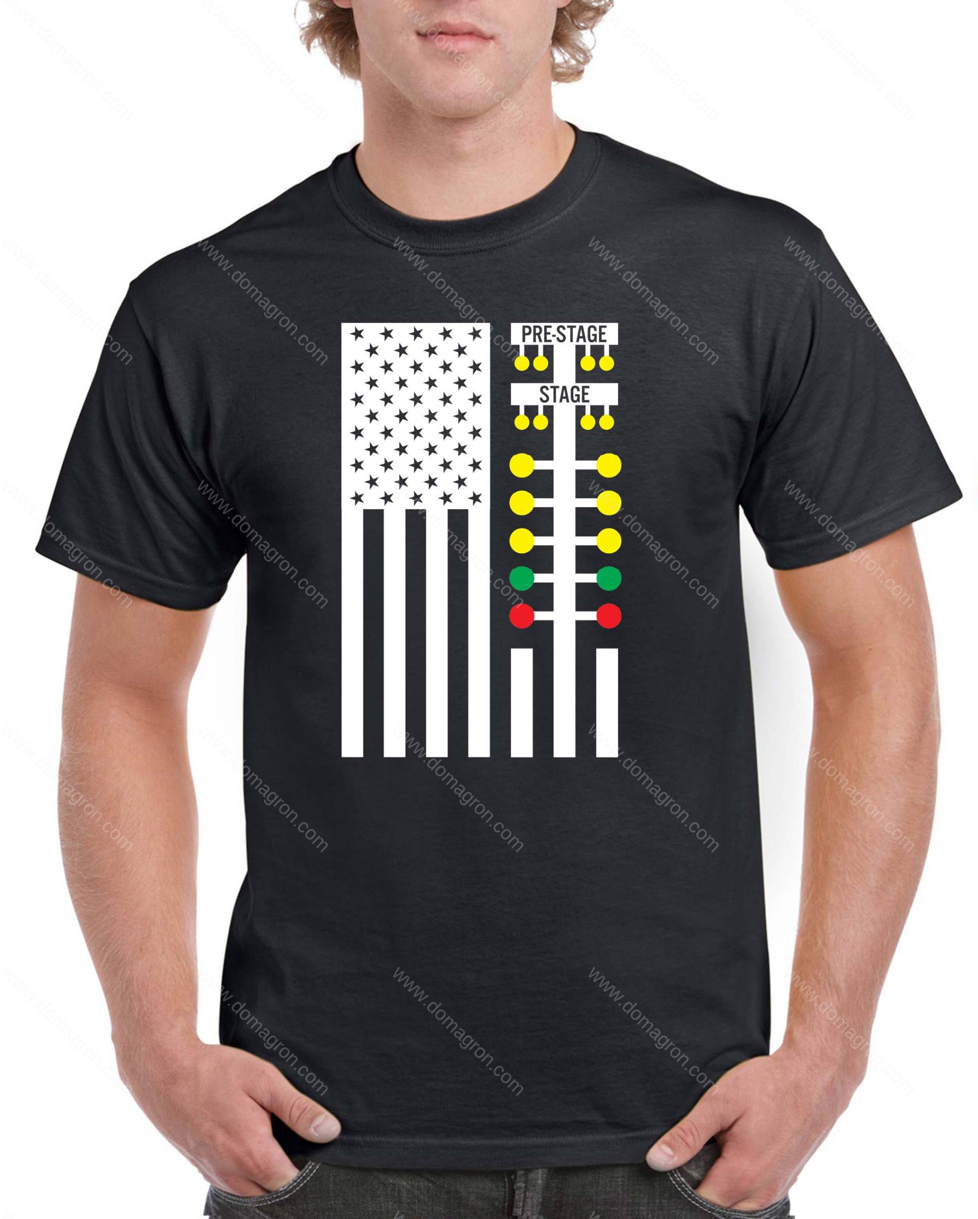 Drag Racing American Flag Shirt R-1577