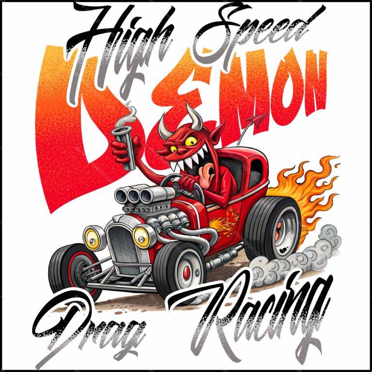 High Speed Demon Drag Racing Direct to Film (DTF) Heat Transfer R-1581
