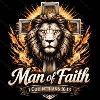Man Of Faith Direct to Film (DTF) Heat Transfer I-1575