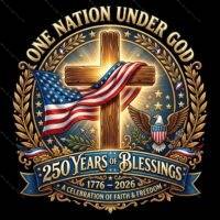 One Nation Under God Direct to Film (DTF) Heat Transfer U-1578