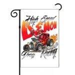 High Speed Demon Drag Racing Garden Flag R-1581