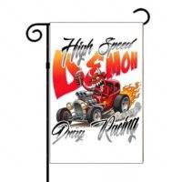 High Speed Demon Drag Racing Garden Flag R-1581