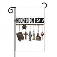 Hooked On Jesus Garden Flag I-1572