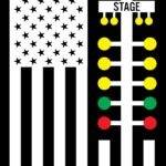 Drag Racing American Flag Metal Photo R-1577