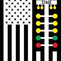 Drag Racing American Flag Metal Photo R-1577