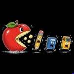 Back To School Apple Eating Man Direct to Film (DTF) Heat Transfer F-1609