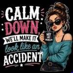 Calm Down We'll Make It Look Like An Accident Direct to Film (DTF) Heat Transfer S-1603