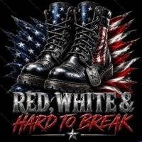 Red White Patriotic Boots Direct to Film (DTF) Heat Transfer U-1597
