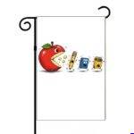 Back To School Apple Eating Man Garden Flag F-1609