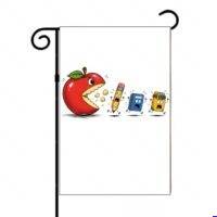 Back To School Apple Eating Man Garden Flag F-1609