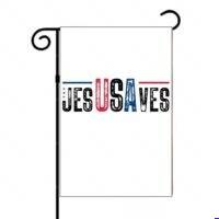 Jesus Saves USA Inspirational Patriotic Garden Flag I-1613
