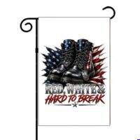 Red White Patriotic Boots Garden Flag U-1597
