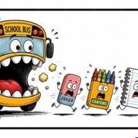 School Eating Bus License Plate F-1619