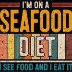 I'm On A Seafood Diet I See Food and I Eat It Metal Photo S-1612