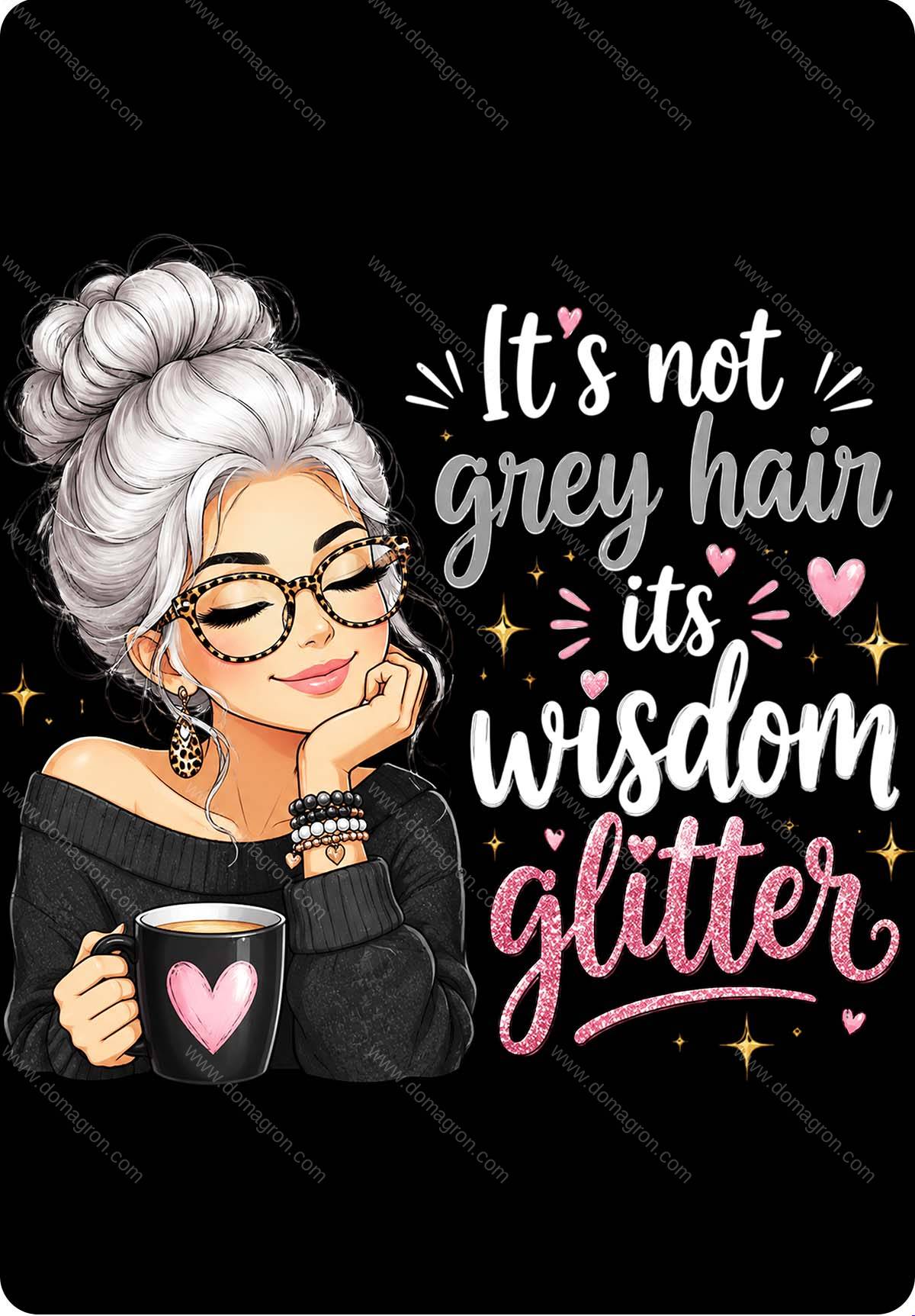 It's Not Gray Hair It's Wisdom Glitter Metal Photo S-1610