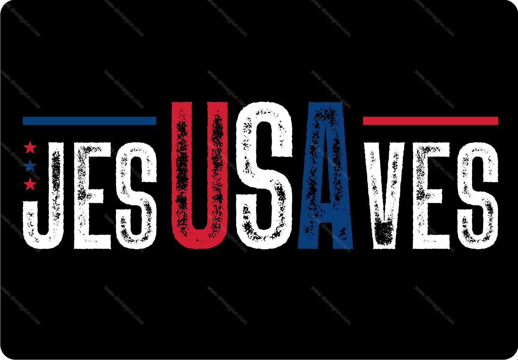 Jesus Saves USA Inspirational Patriotic Metal Photo I-1613