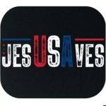 Jesus Saves USA Inspirational Patriotic Mouse Pad I-1613