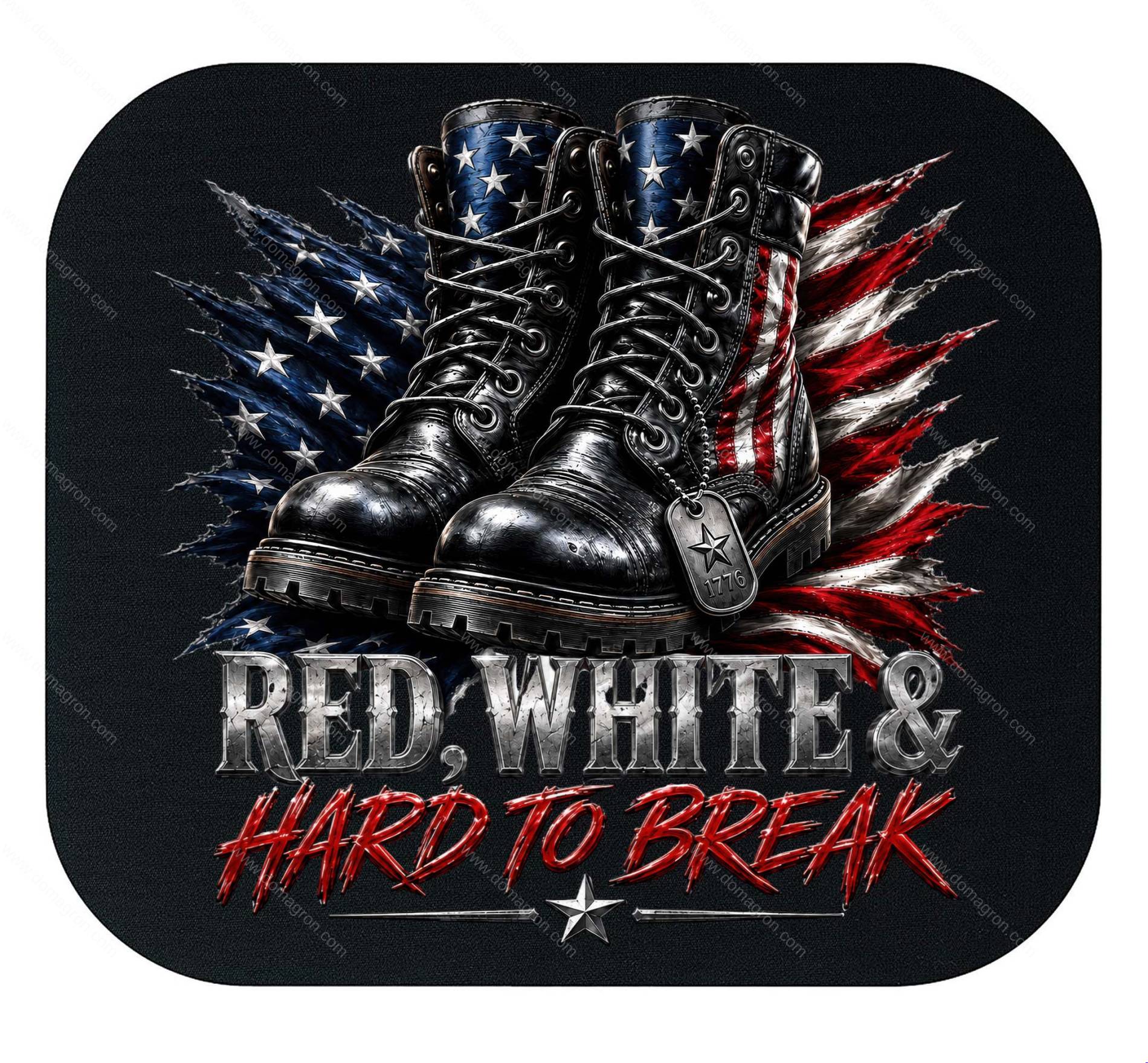 Red White Patriotic Boots Mouse Pad U-1597