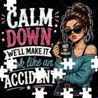 Calm Down We'll Make It Look Like An Accident Jigsaw Puzzle S-1603