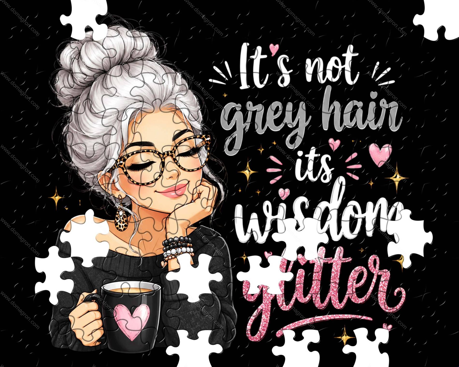 It's Not Gray Hair It's Wisdom Glitter Jigsaw Puzzle S-1610