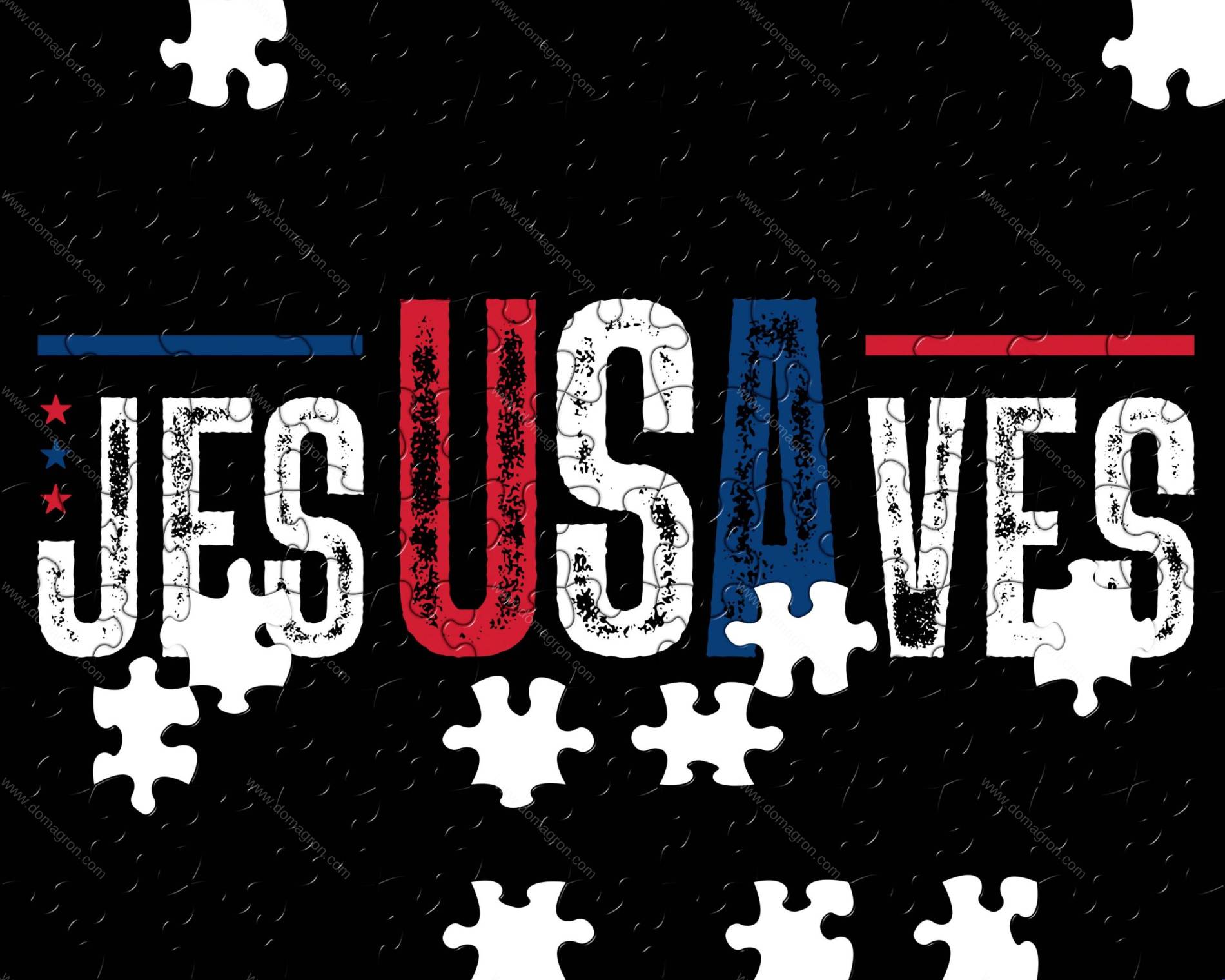 Jesus Saves USA Inspirational Patriotic Jigsaw Puzzle I-1613