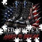 Red White Patriotic Boots Jigsaw Puzzle U-1597