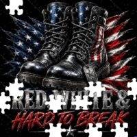 Red White Patriotic Boots Jigsaw Puzzle U-1597