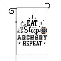 Eat Sleep Archery Repeat Garden Flag F-1629