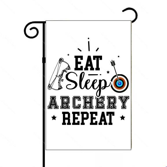 Eat Sleep Archery Repeat Garden Flag F-1629