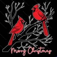 A Cardinal Merry Christmas Direct to Film (DTF) Heat Transfer H-1643