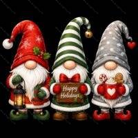 A Gnome Christmas Direct to Film (DTF) Heat Transfer H-1641