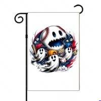 Halloween Baseball Ghost Garden Flag H-1650