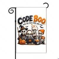 Code Boo Nurse's Halloween Garden Flag H-1634